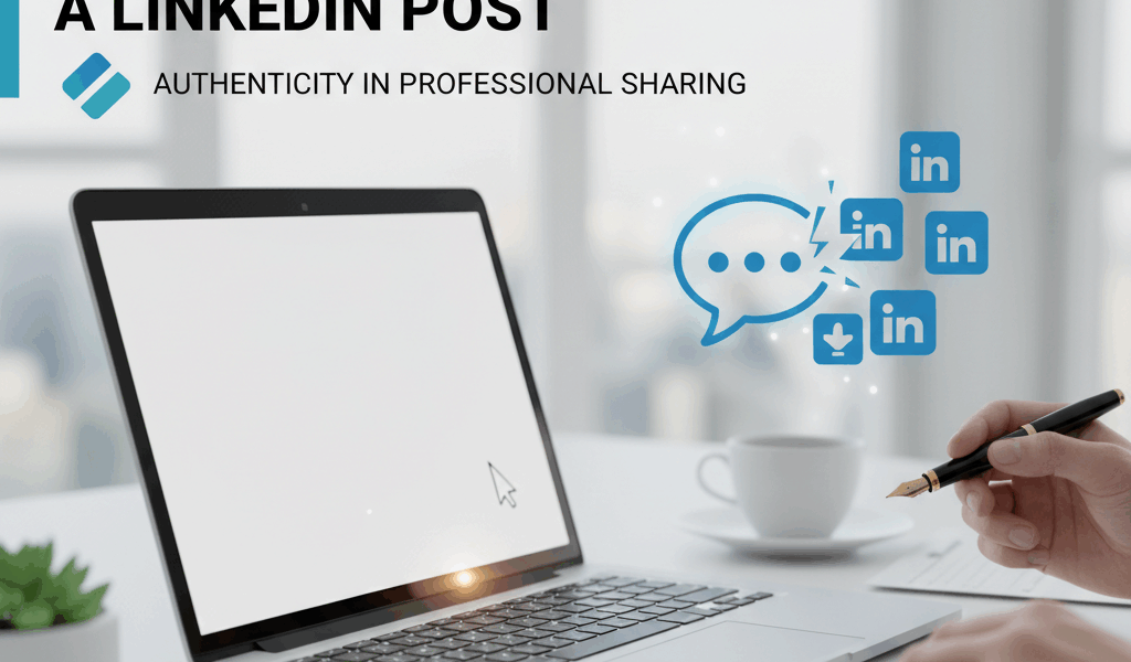 Professional blog header image for article titled: Writing LinkedIn Posts That Do Not Sound Like a L