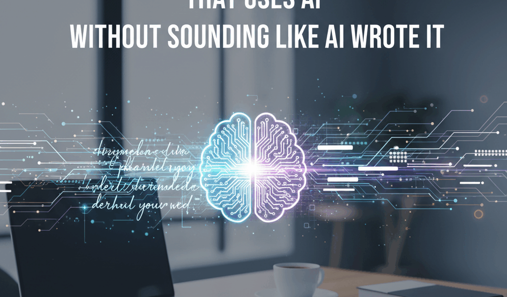 Professional blog header image for article titled: The About Page Framework That Uses AI Without Sou