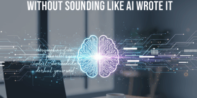 Professional blog header image for article titled: The About Page Framework That Uses AI Without Sou