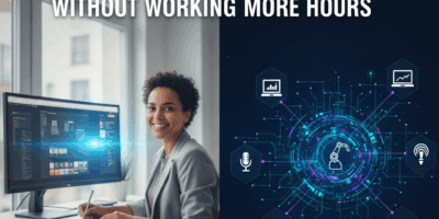 Professional blog header image for article titled: How Freelancers Are Using AI to Take On More Clie